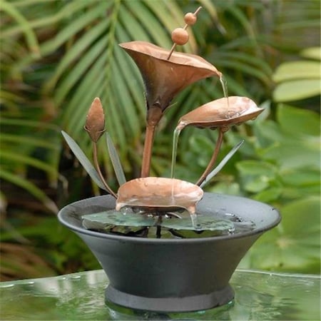 Jeco The tranquil sound of natural flowing water produced by this exquisite Tiered Flower Tabletop Founta FCT013